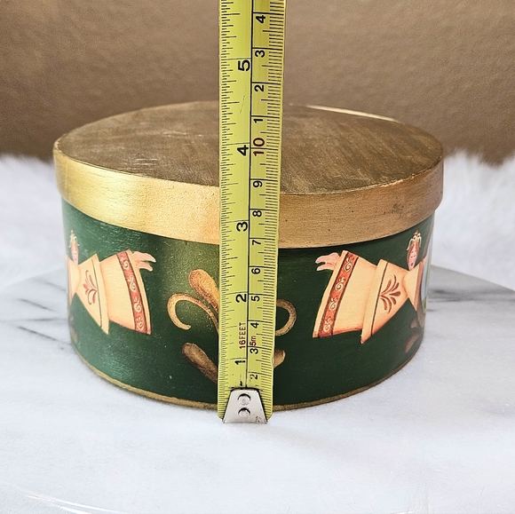 Vintage Primitive Tole Hand Painted Wooden Trinket Box 8x3.5x6.5 in - Picture 9 of 11